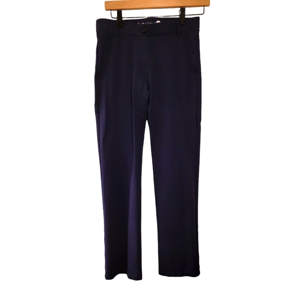 Betabrand, Straight Leg Yoga Pants, Stretchy, Solid Navy Blue, Women's sz S Pet